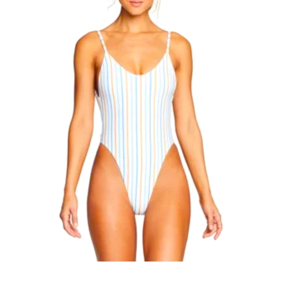 **HOST PICK** Vitamin A Palm Springs Stripe Yasmeen Bodysuit/Swimsuit:: Size M/8